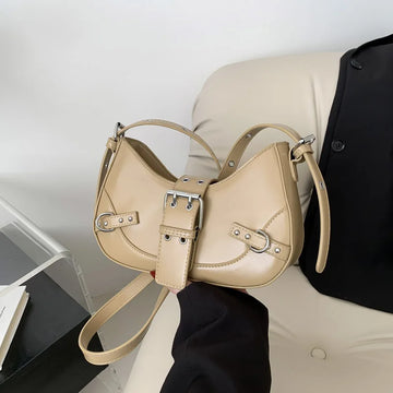 Qfdian Fashion Armpit Bag For Women New Y2K Underarm Bags Solid Color Crescent Shoulder Bag High Quality Crossbody Phone Pouch